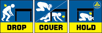 Drop, cover and hold during an earthquake